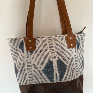 Myra concealed Carry Brown and Cream Tote Bag